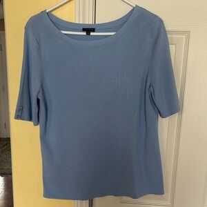 Talbots Powder Blue Short Sleeve Knit Top